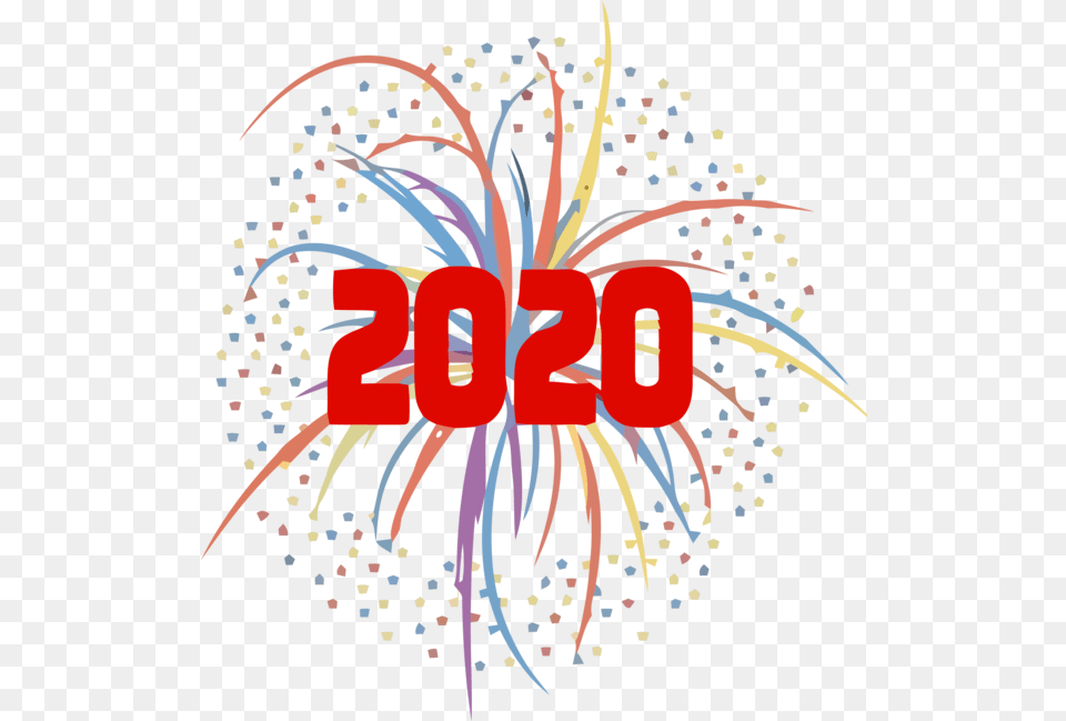 New Year 2020 Text Line Logo For Happy Holiday 2020 Design 2020 Logo, Art, Graphics, Fireworks, Animal Free Png Download