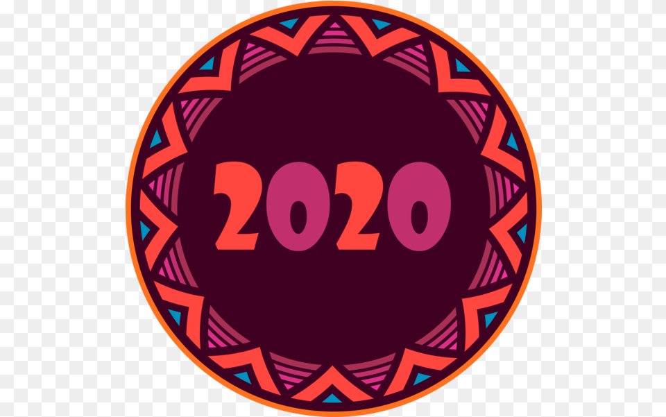 Download New Year Circle Sticker Logo For Happy 2020 Games Logo Lord Shiva Symbol, Number, Text Free Transparent Png