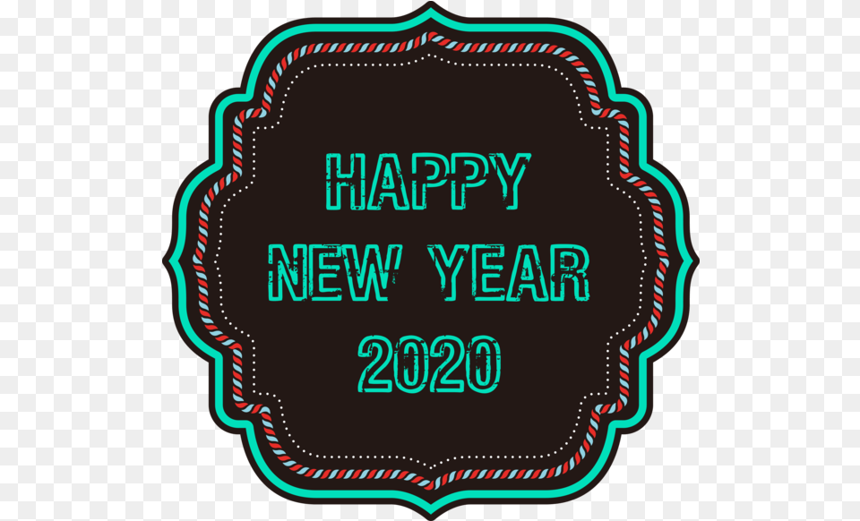 Download New Year Label For Happy 2020 Celebration Hq Illustration, Food, Ketchup, Text Png