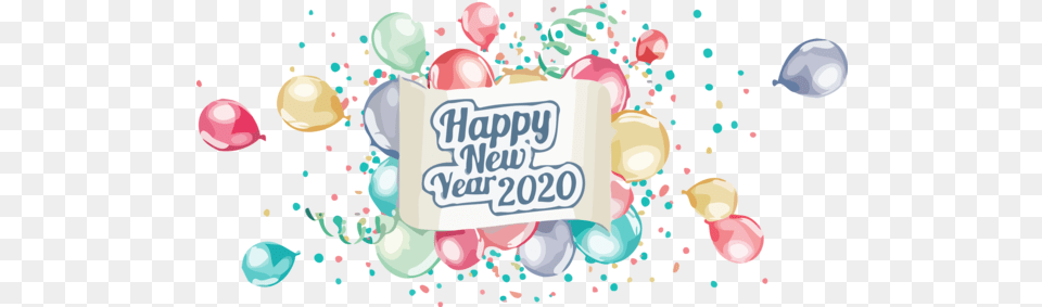Download New Year Text Font Sweetness For Happy 2020 New Year, Paper, Balloon, Confetti Png