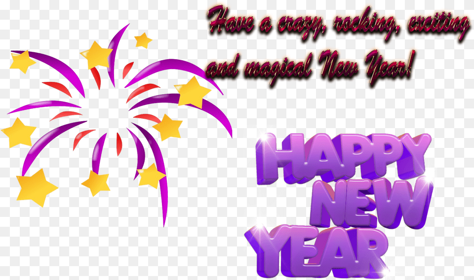 Download New Year Wishes Background New Years Icon Deepavali Crackers Clipart, Purple, Fireworks Free Png