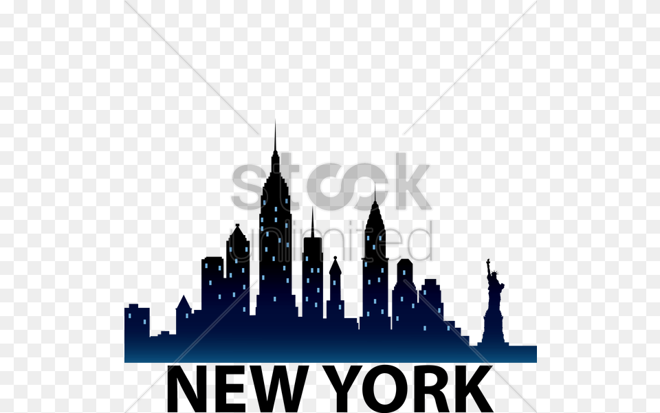 New York City Skyline Statue Of Liberty, Lighting, Light, Nature, Night Free Png Download