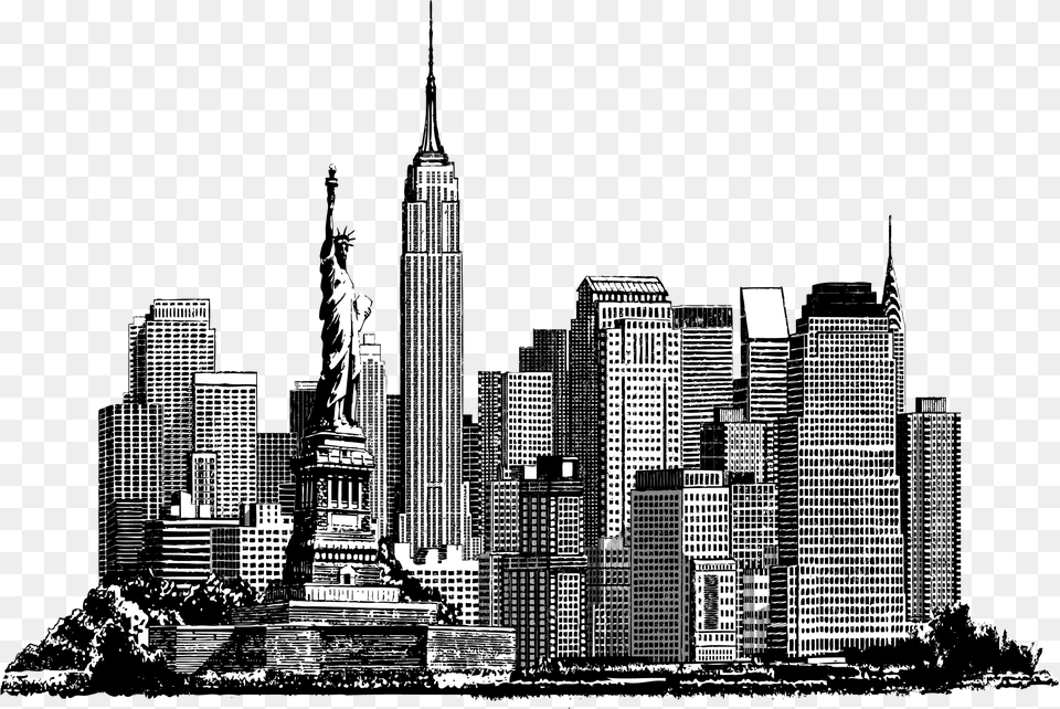 Download New York Skyline Building Full Size Image Metropolitan Area, Architecture, Urban, Metropolis, High Rise Png