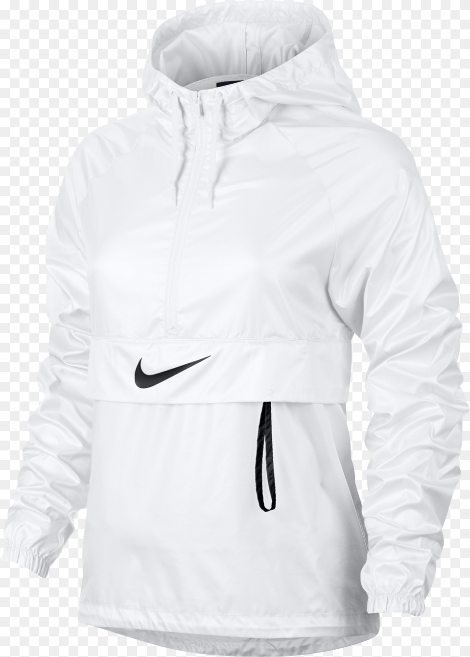 Download Nike Swoosh White Picture Hoodie, Clothing, Coat, Hood, Jacket Png Image
