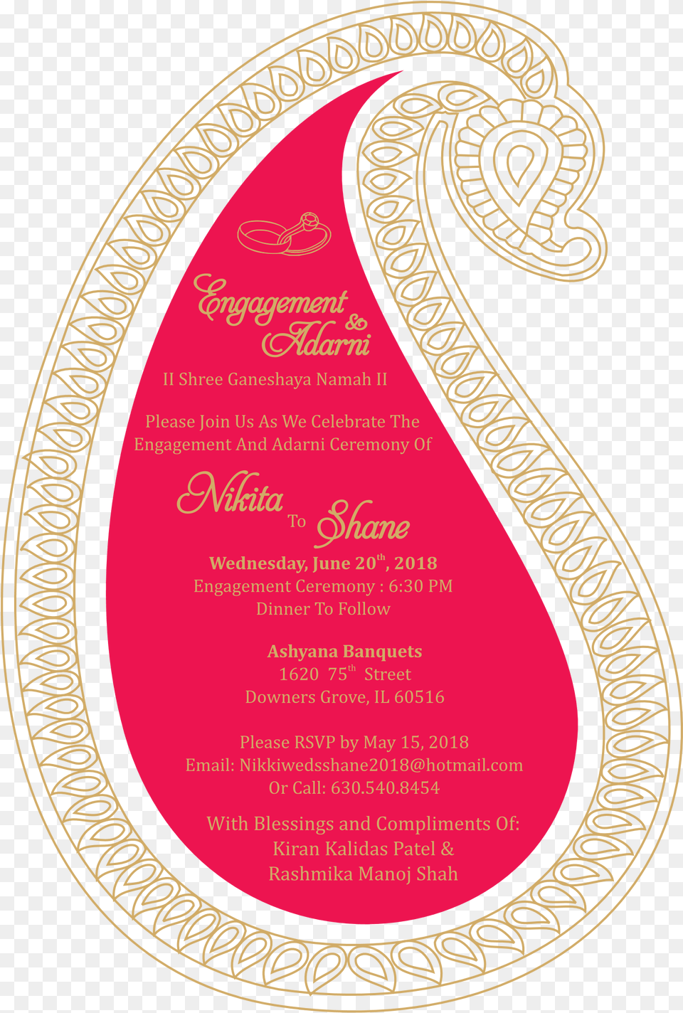 Download Nikita And Shane Wedding Invitation Circle, Pattern, Paisley, Disk, Text Png