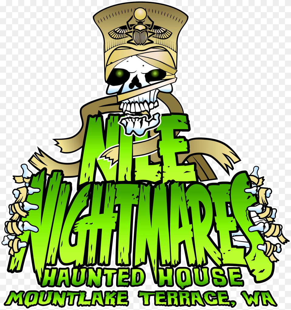 Download Nile Nightmares Haunted House In Nile Nightmares Haunted House, Advertisement, Poster, Book, Comics Free Png