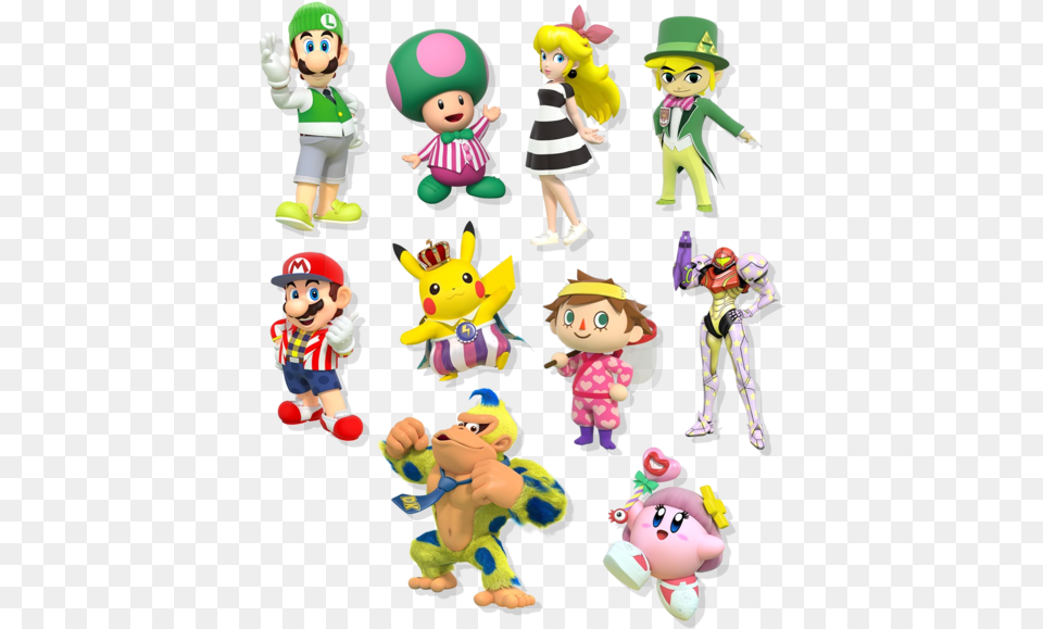 Download Nintendo Characters From 3ds New Nintendo 3ds Commercial, Toy, Baby, Person, Adult Png