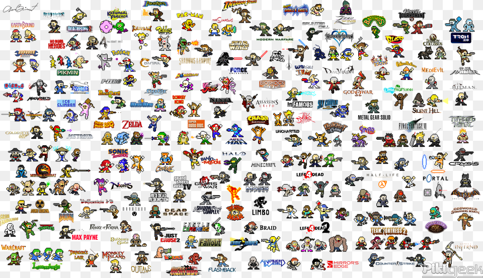 Download Nintendo File Retro Video Games Characters, Art, Collage Free Transparent Png