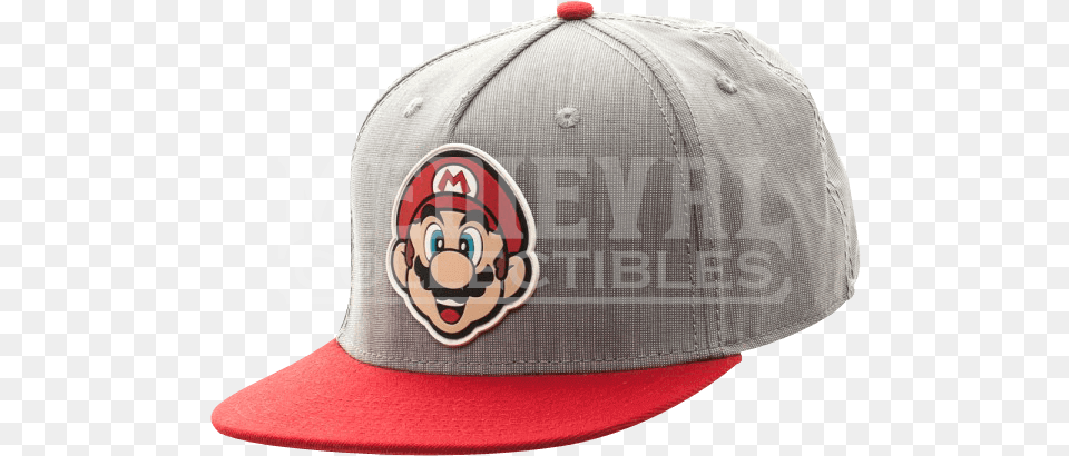 Download Nintendo Mario Logo Face Rubber Sonic Weld Snapback Baseball Cap, Baseball Cap, Clothing, Hat Free Png