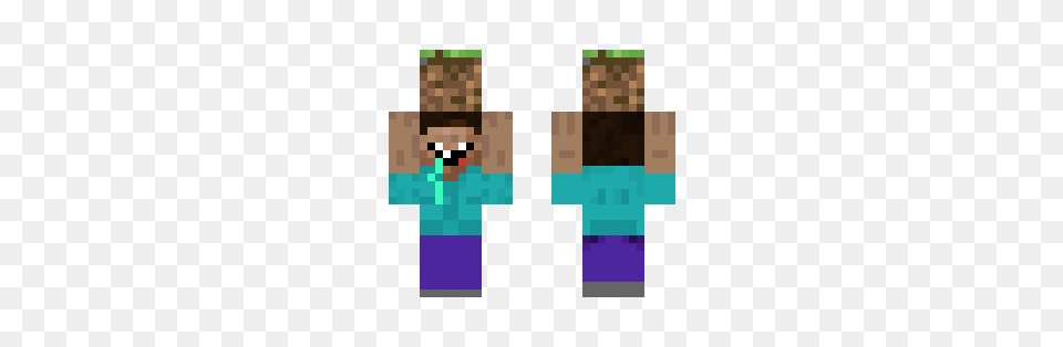 Download Noob Holding A Dirt Block Minecraft Skin For Person Free Png