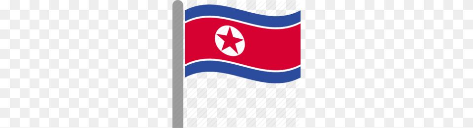 Download North Korean Flag With Pole Clipart North Korea South, North Korea Flag Png