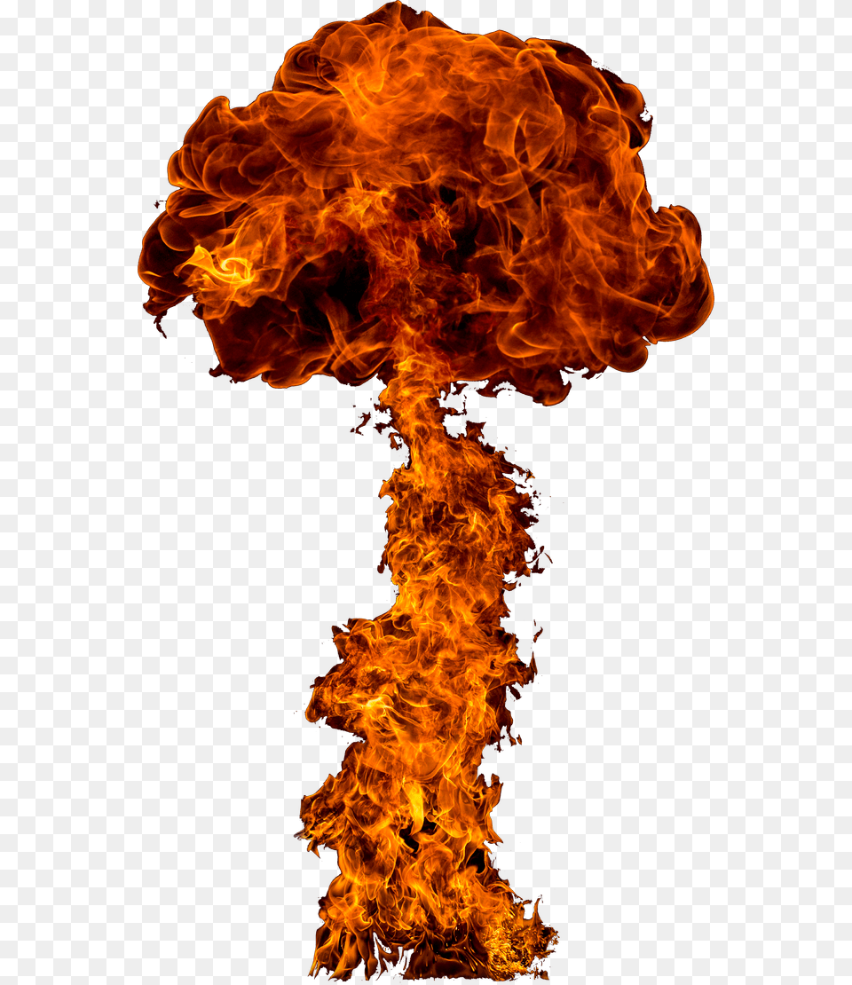 Download Nuke Explosion Atomic Bomb Explosion Background Mushroom Cloud, Fire, Flame, Adult, Female Free Transparent Png