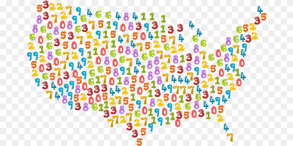 Download Number Animals United States Map Dlpngcom Clip Art, Pattern, Text, Graphics Png