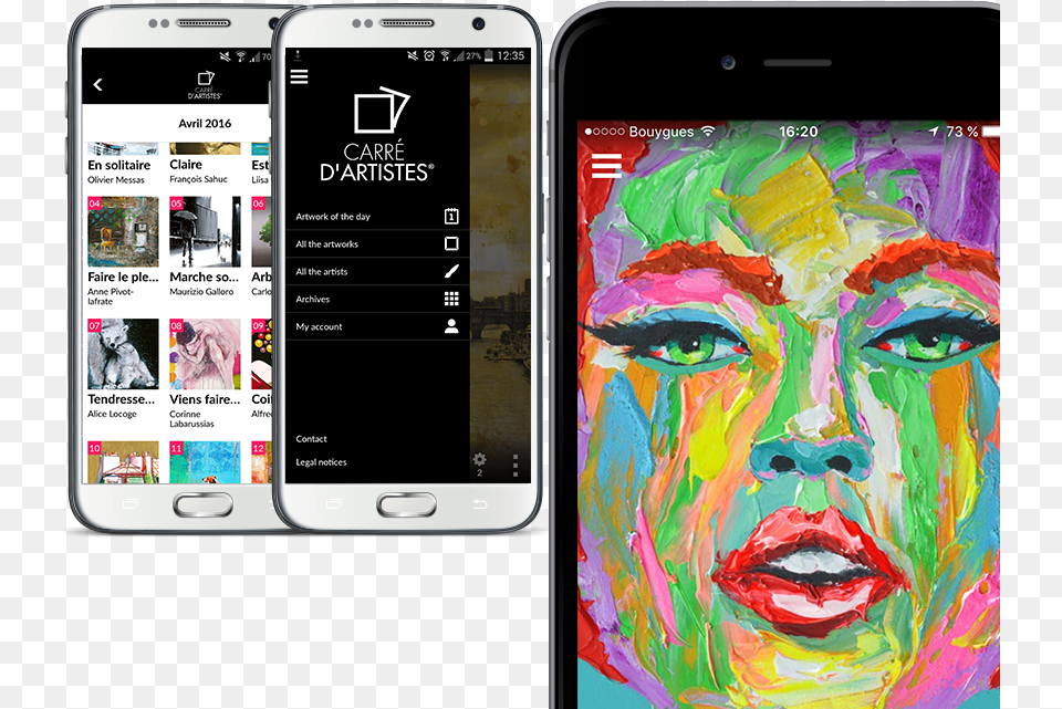 Download On Android Download On Ios Oeuvre D Art Le Tlphone, Electronics, Mobile Phone, Phone, Person Png