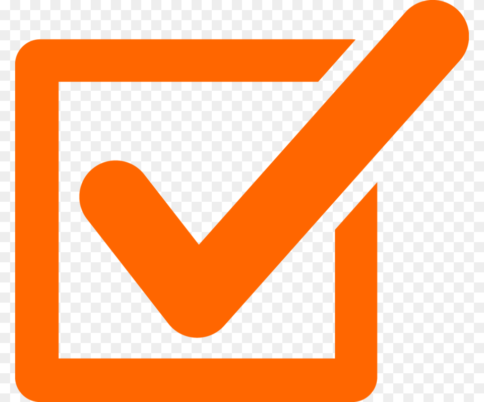 Orange Checkmark Clipart Check Mark Clip Art Orange, Smoke Pipe, Symbol Free Png Download