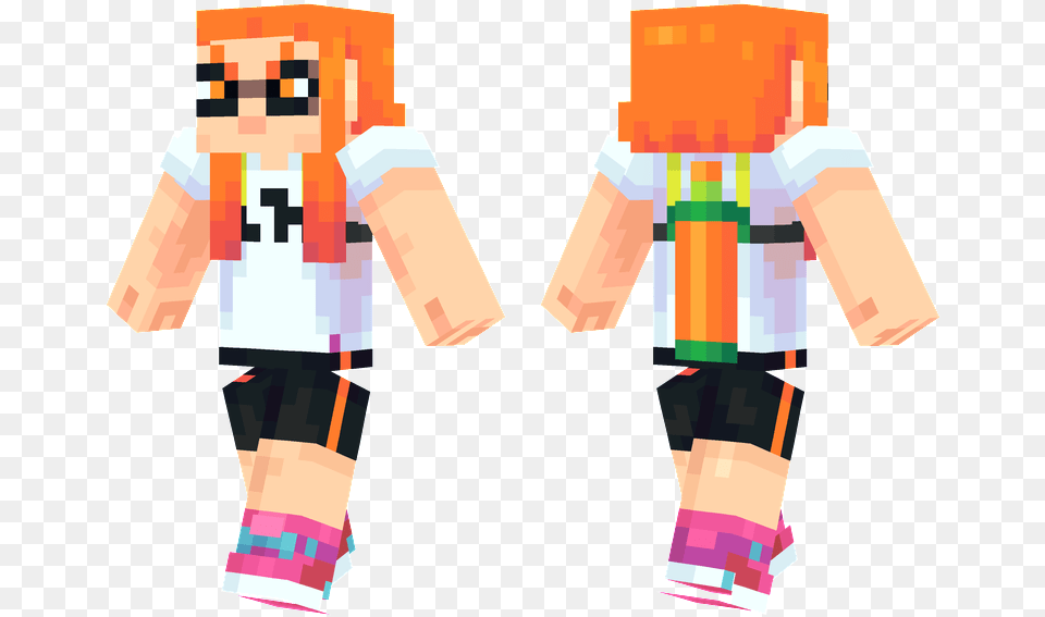 Download Orange Inkling Girl Minecraft Inkling Girl Skin, Baby, Person, Body Part, Hand Png Image
