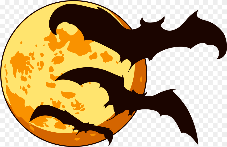 Download Orange Moon And Bats Halloween Transparent Transparent Transparent Background Halloween Clipart, Baby, Person Png