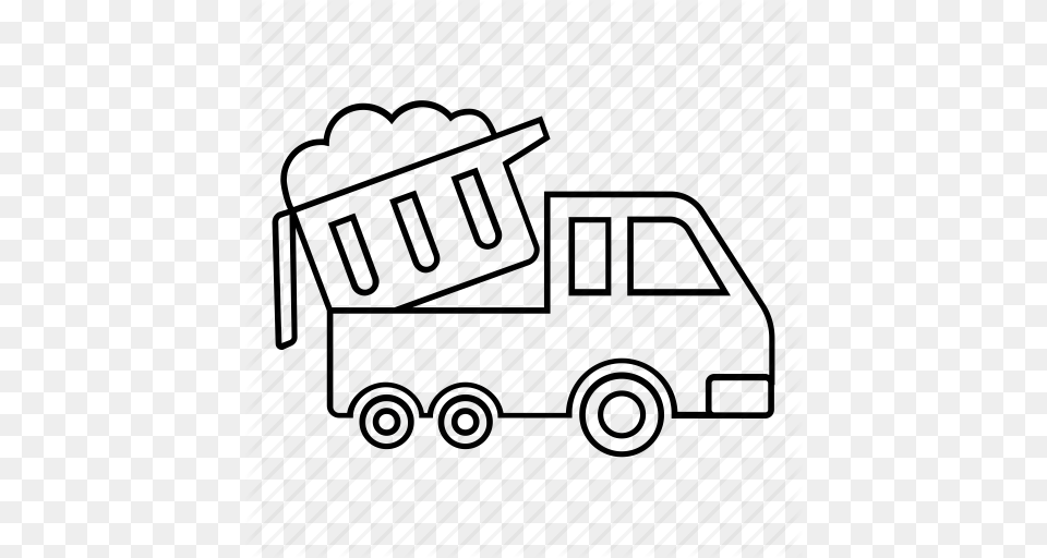 Download Outline Of Garbage Truck Clipart Car Dump Truck, Transportation, Van, Vehicle Png Image