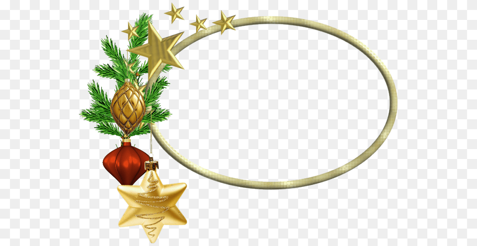Download Oval Frame Christmas Oval Border Full Oval Christmas Border, Accessories, Star Symbol, Symbol, Plant Free Png