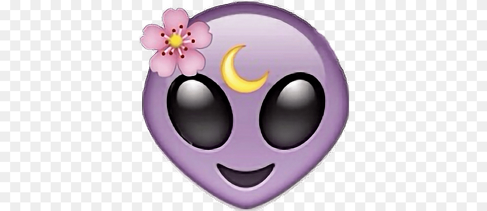 Download Overlay Overlays Pink Flower Crown Alien Emoji, Purple, Plate, Petal, Plant Free Transparent Png