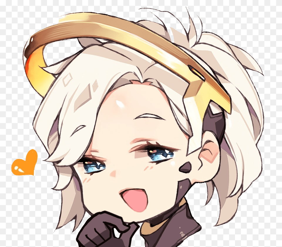 Download Overwatch Face Hair Nose Overwatch Discord Emotes Mercy, Book, Comics, Publication, Baby Free Png
