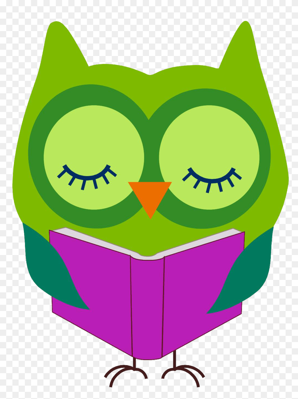 Download Owl Reading Clipart Owl Clip Art Owl Reading, Green, Applique, Pattern, Graphics Png