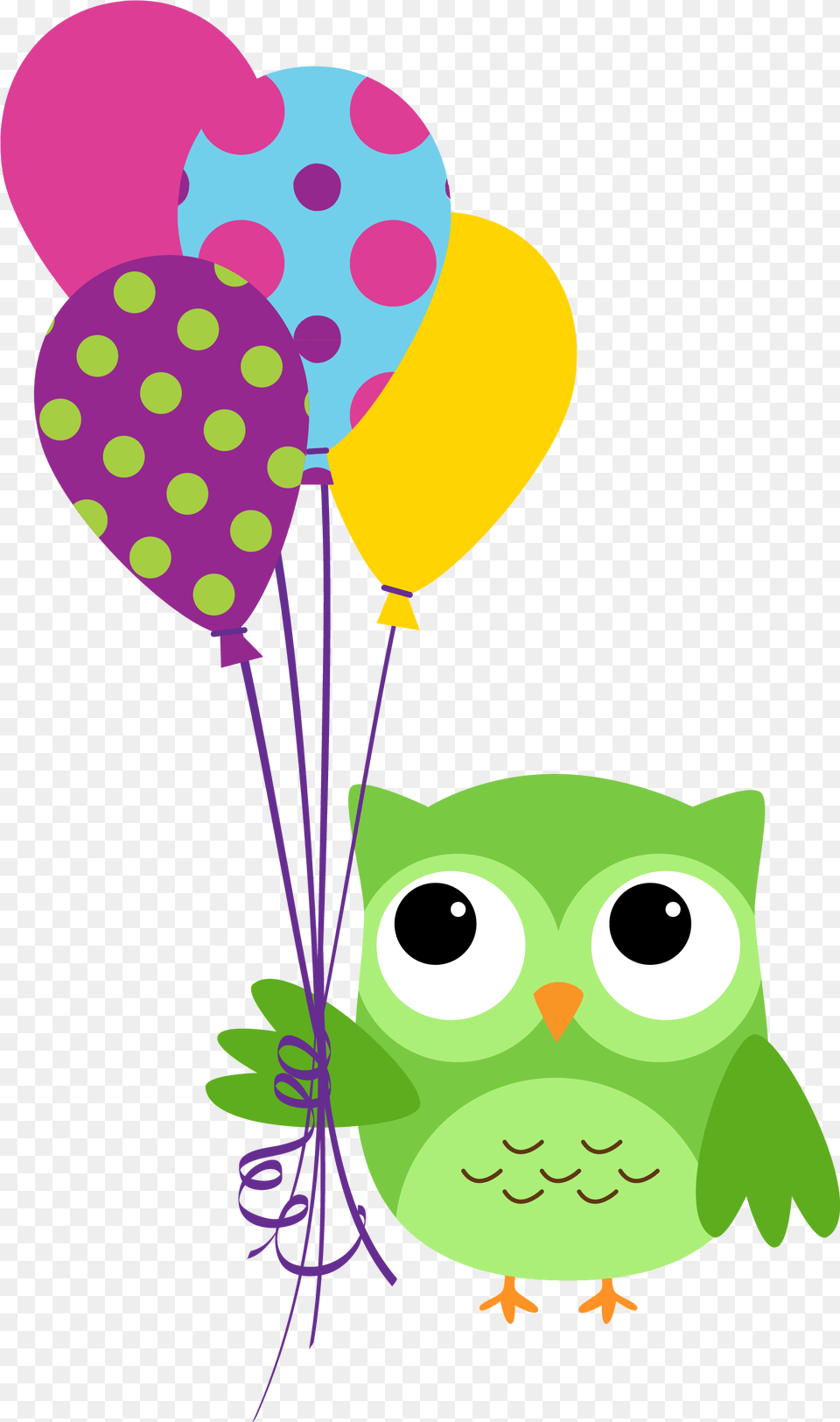 Download Owl Wish To Birthday Holi You Happy Clipart Owl Holding Balloons, Balloon, Animal, Bird Png