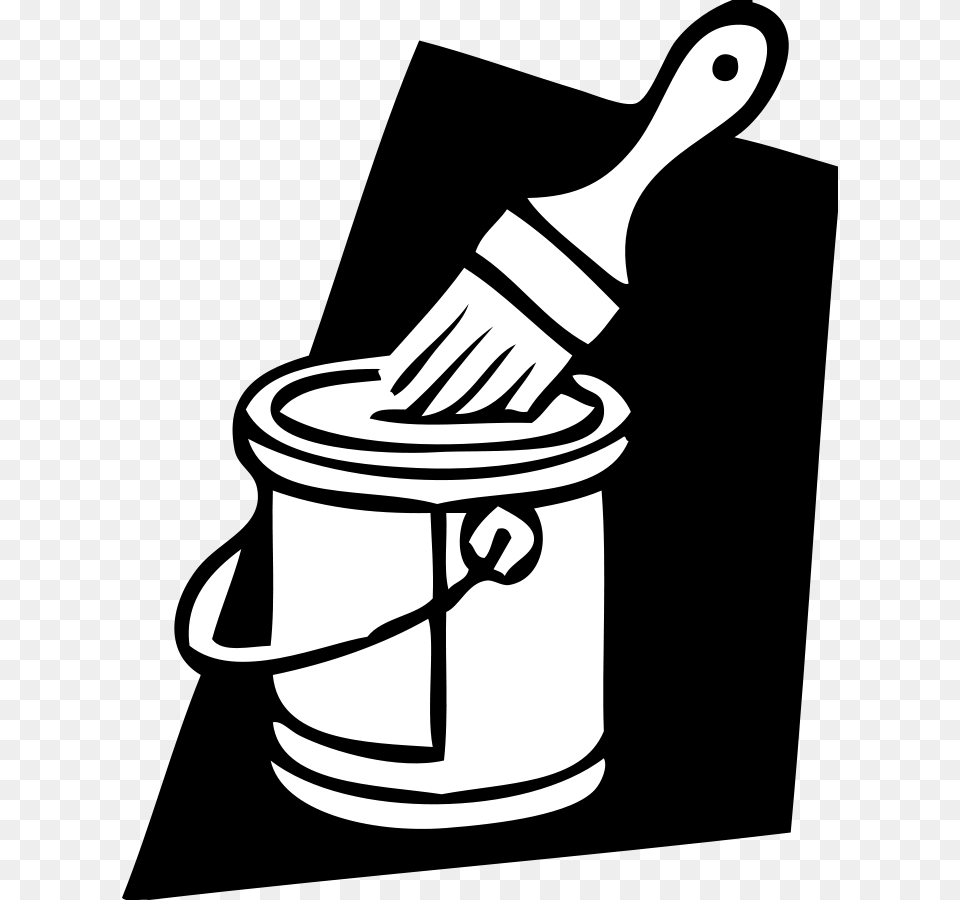 Download Paint Can And Brush Clipart, Device, Tool, Smoke Pipe, Bucket Png Image