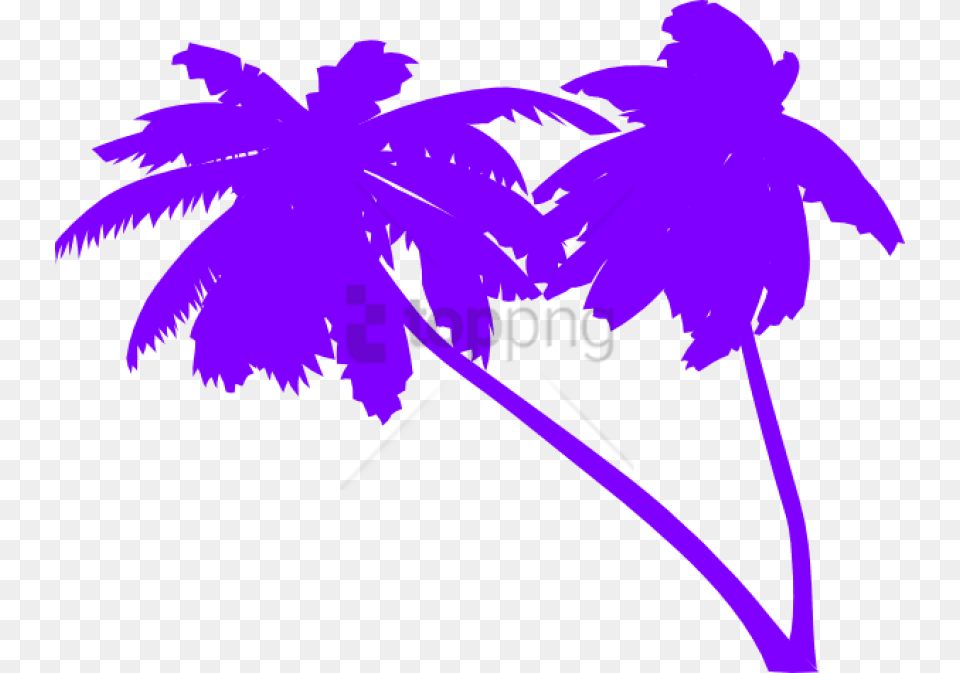 Download Palm Tree Vector 80s Palm Tree Vector Image Palm Tree Vector, Vegetation, Purple, Plant, Leaf Png