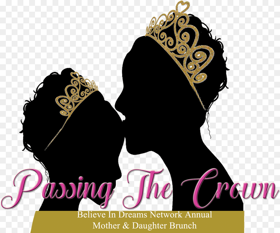 Download Passing The Crown Logo Mother Daughter Crown Silhouette, Accessories, Jewelry, Tiara, Adult Png Image