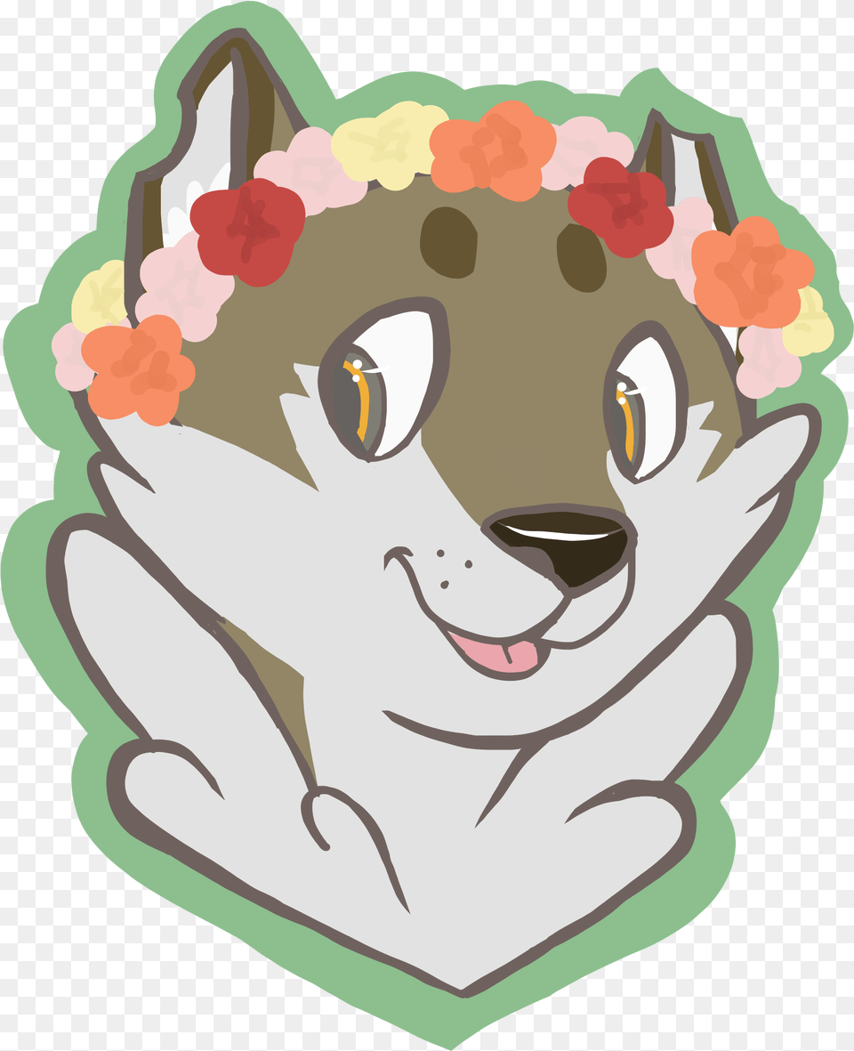 Download Peace Love U0026 Flower Crowns Flower Crown Furry Happy, Animal, Canine, Dog, Husky Png Image