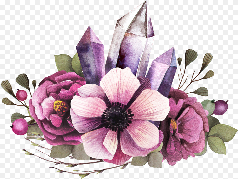 Download Peach Flower Clipart Watercolor Flowers With Transparent Background, Flower Bouquet, Plant, Flower Arrangement, Anemone Free Png