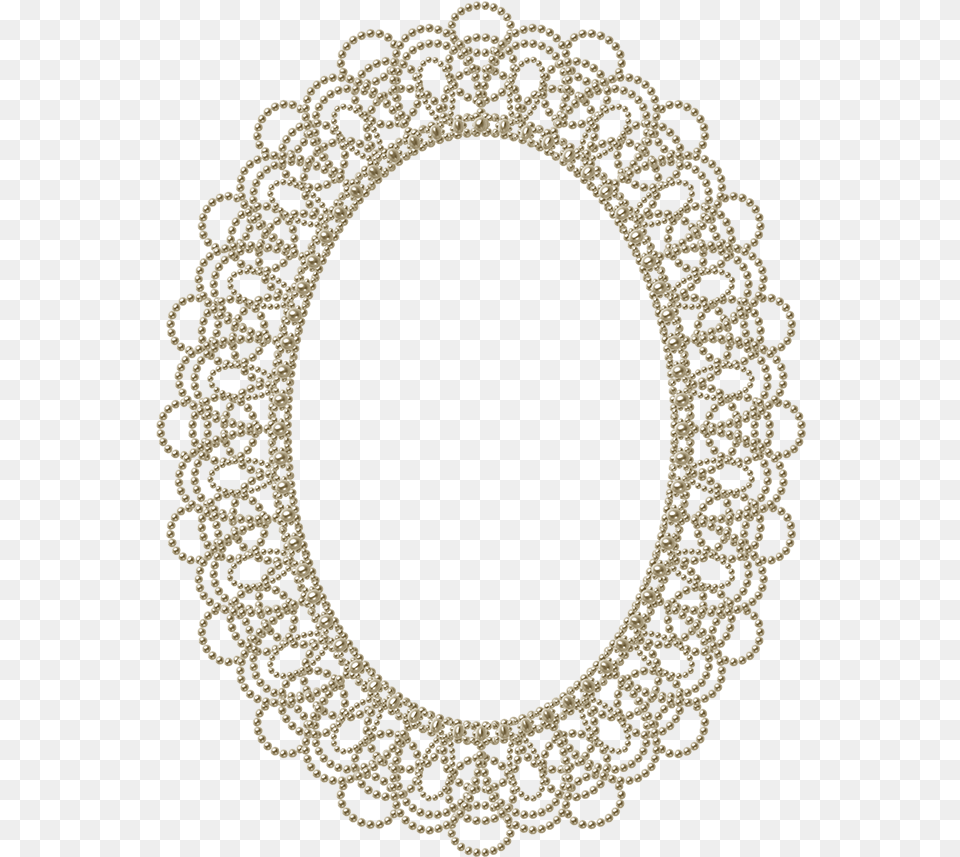 Download Pearls In Lace Frames Circle Hd Download Circle, Accessories, Necklace, Jewelry, Oval Png Image