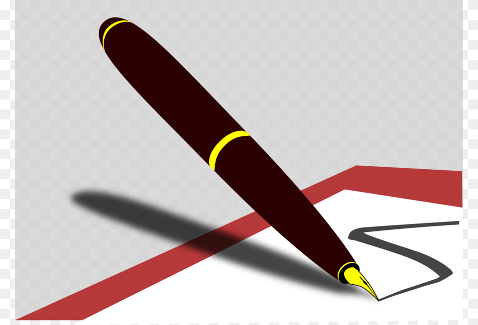 Download Pen Clipart Pens Fountain Pen Clip Art Pen Line Font, Rocket, Weapon Png