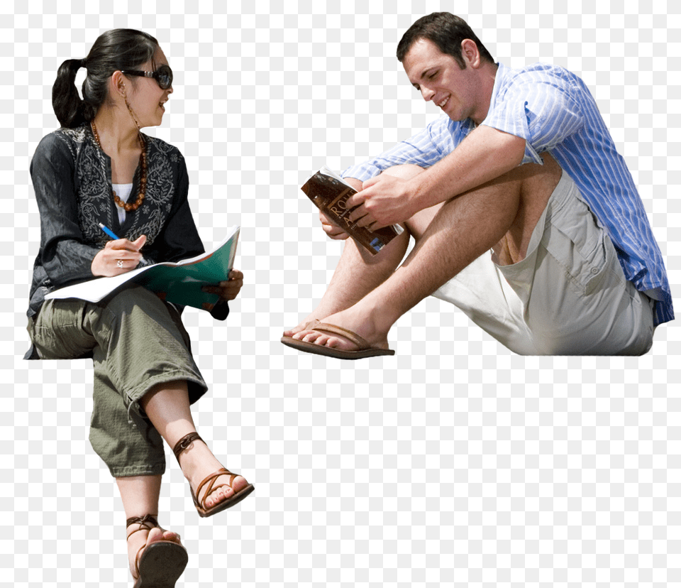 Download People Sitting Cut People Sitting, Clothing, Sandal, Footwear, Adult Png Image