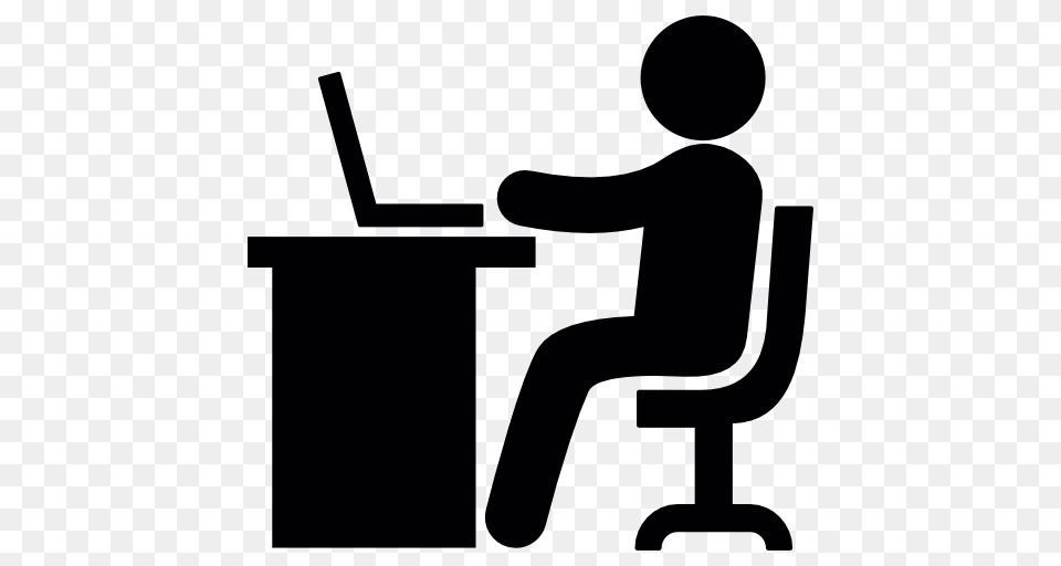 Download People Working Icon Clipart Computer Icons Laptop, Desk, Furniture, Table, Device Free Png
