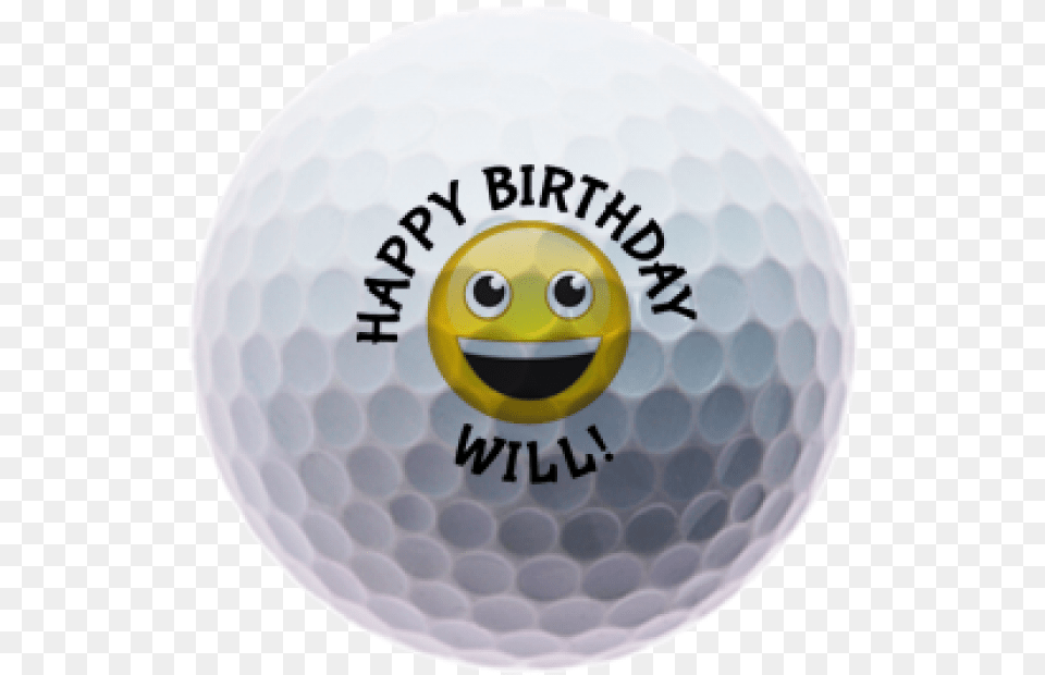 Download Personalised Smiley Face Happy Birthday Golf Balls Speed Golf, Ball, Golf Ball, Sport, Plate Free Png
