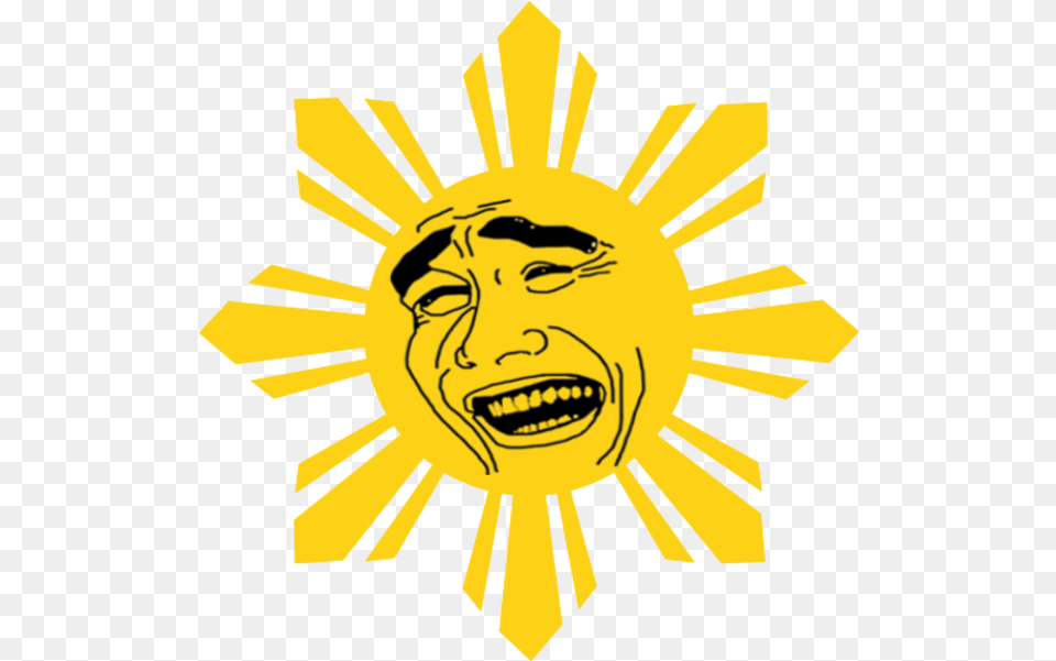 Philippines Yellow Clip Art 3 Stars And A Sun Philippine Flag Sun Vector, Logo, Person, Face, Head Free Png Download