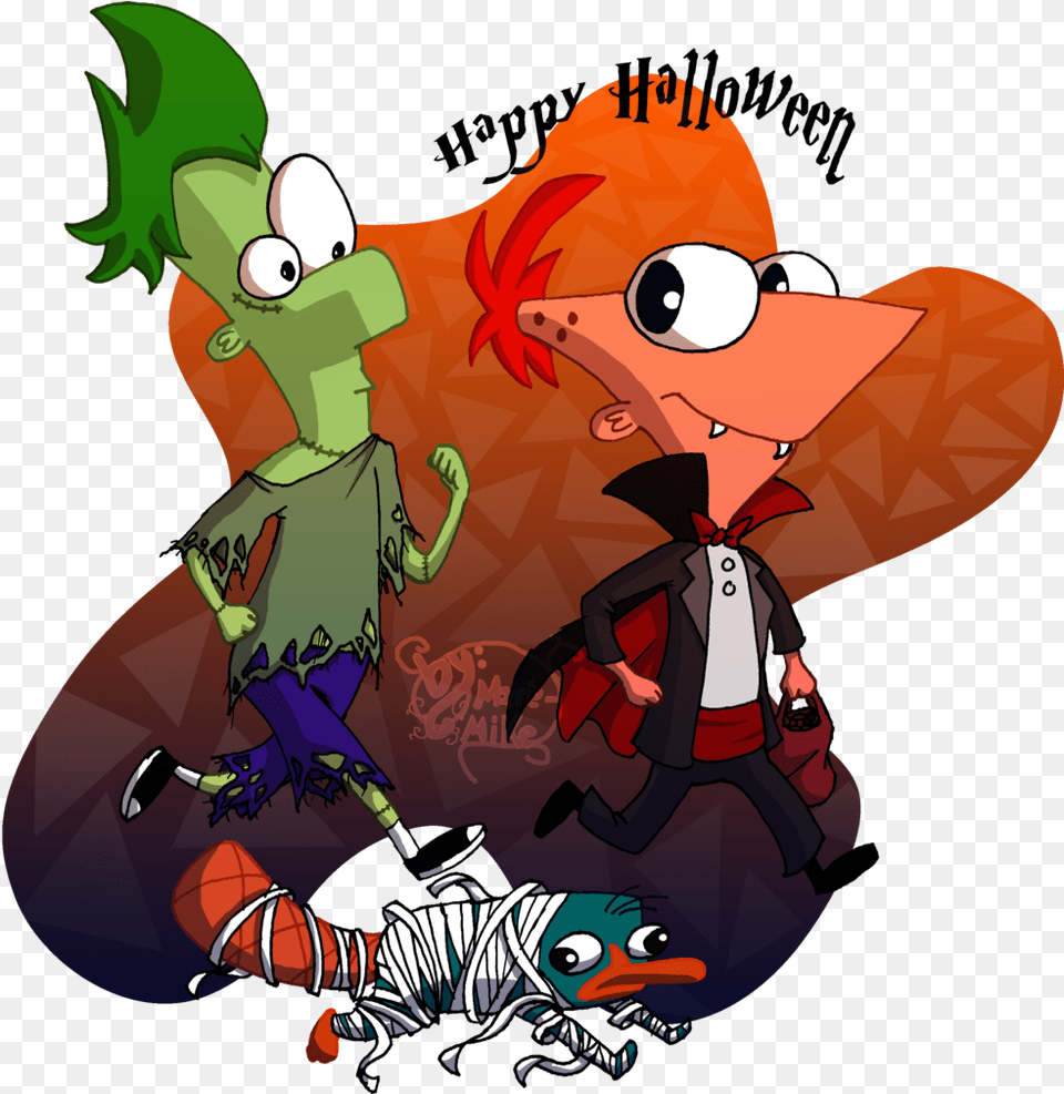 Download Phineas And Ferb Vampires, Book, Comics, Publication, Baby Free Transparent Png