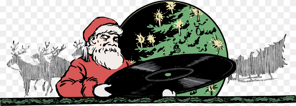 Download Phonograph Record Computer Icons Music Lp Santa Listening To Records, Adult, Person, Man, Male Free Png