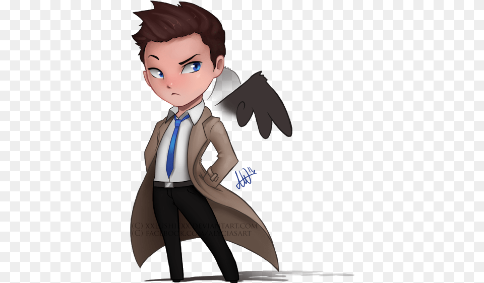 Download Photo Castiel Chibi Full Size Pngkit Fictional Character, Accessories, Publication, Formal Wear, Comics Png Image