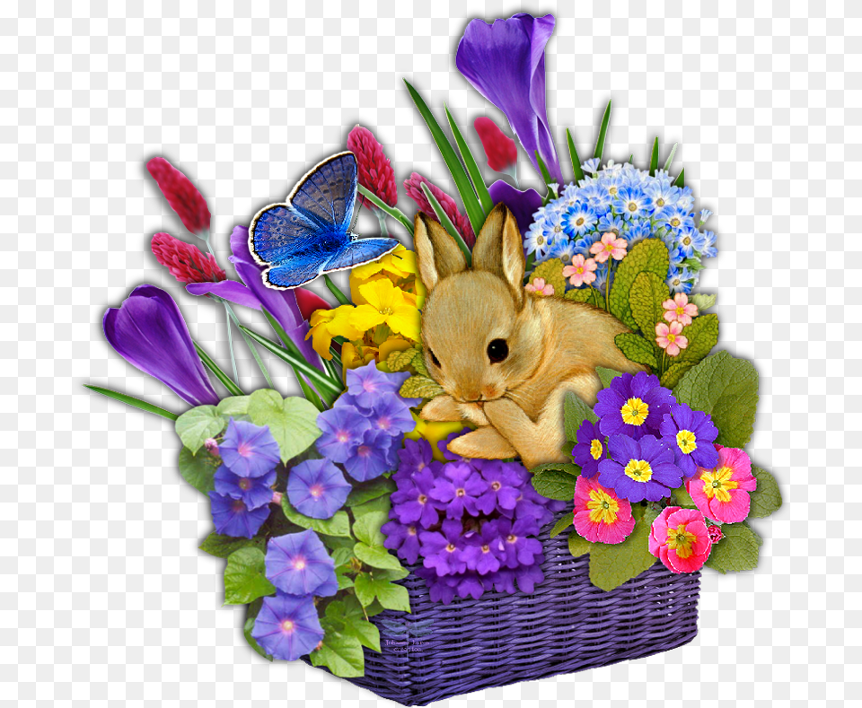 Download Picnic Basket Vectors Easter, Flower, Flower Arrangement, Flower Bouquet, Purple Free Png