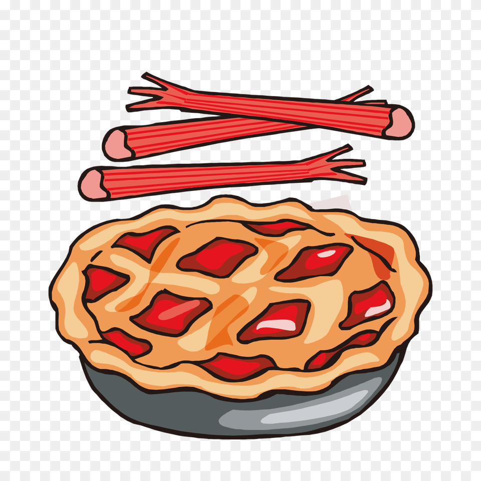Download Pie Watercolor Rhubarb Note Cards Pk Of 20 Strawberry Rhubarb Pie Cartoon, Cake, Dessert, Food, Person Free Transparent Png