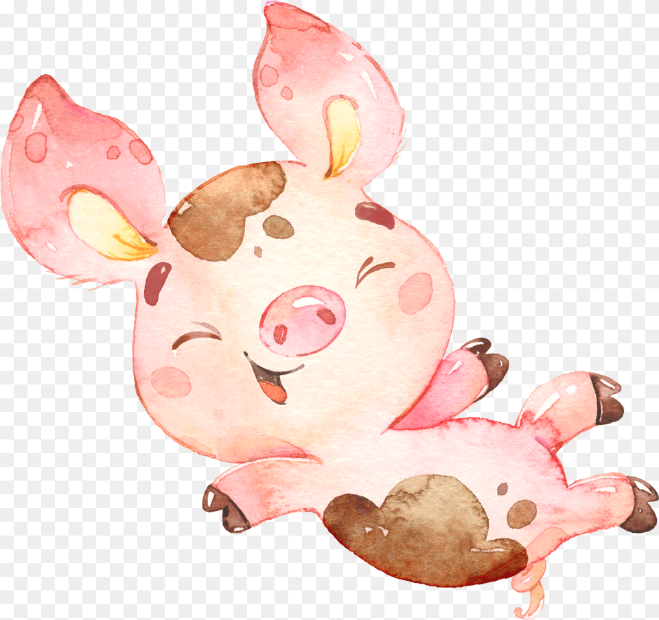 Pig Illustration Drawing Art Pigs Watercolor Pig Transparent Background, Confetti, Paper, Blackboard Free Png Download