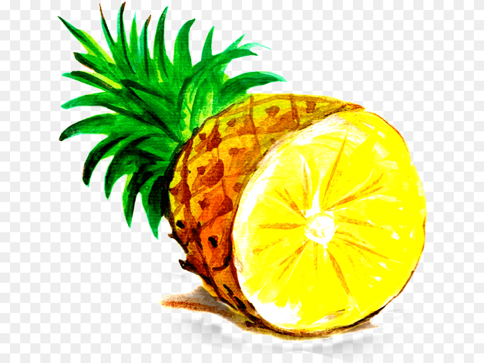 Download Pineapple Cartoon Top Of Pineapple Pineapple Images Cartoon, Food, Fruit, Plant, Produce Png