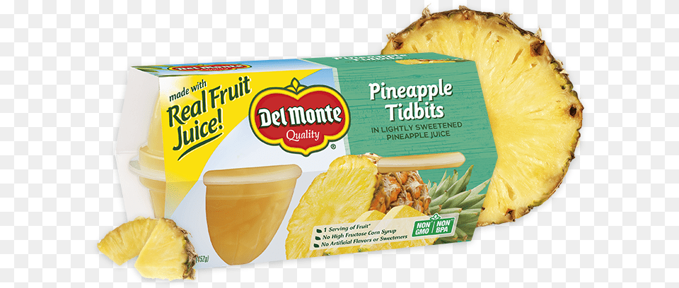 Pineapple Fruit Cup Snacks With No Del Monte Fruit Salad Tropical 100 Calories, Food, Plant, Produce, Citrus Fruit Free Png Download