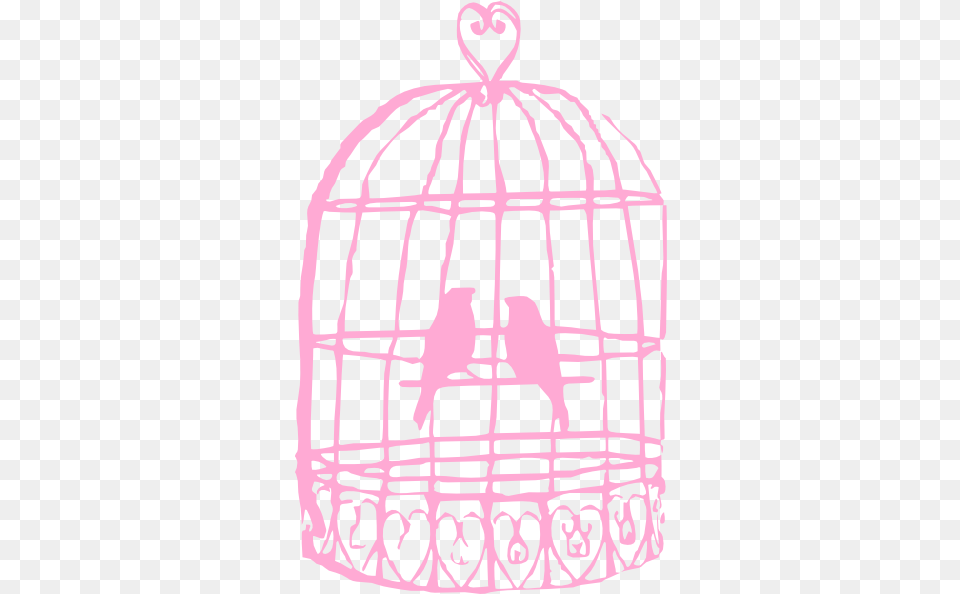 Pink Bird Cage Image Birds In Cage Drawing, Outdoors Free Png Download