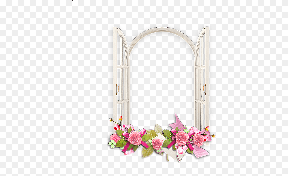 Download Pink Flower Frame Picture Transparent Simple Flower Frame, Arch, Plant, Flower Bouquet, Flower Arrangement Free Png