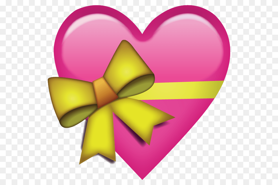 Download Pink Heart With Ribbon Emoji Icon Emoji Island, Balloon Png Image