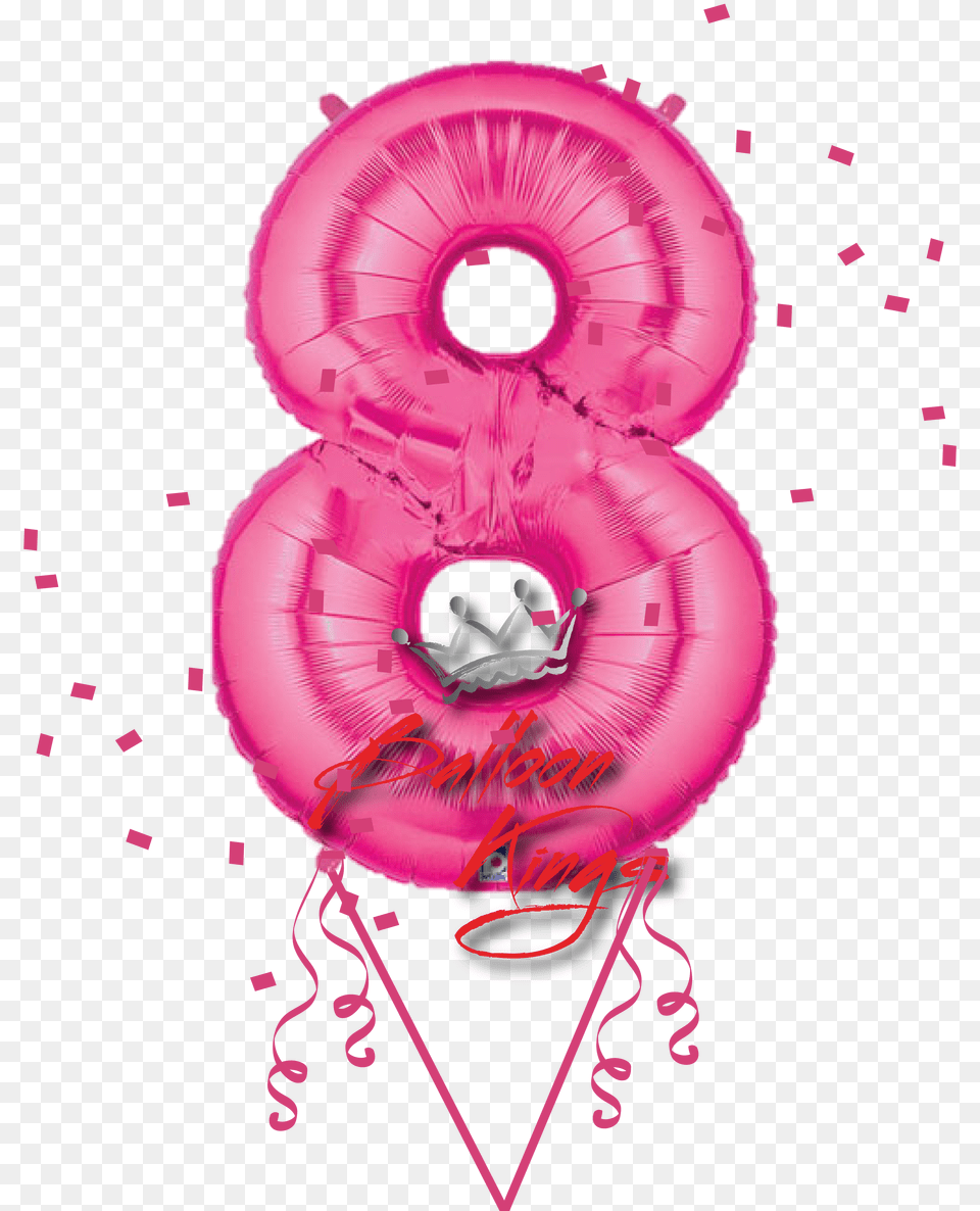 Pink Number Number 8 Balloon, Purple, Symbol, Text Free Png Download